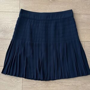 J. Crew Navy A-Line Pleated Skirt